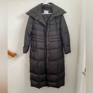 Cole Haan down full length coat brown size Large